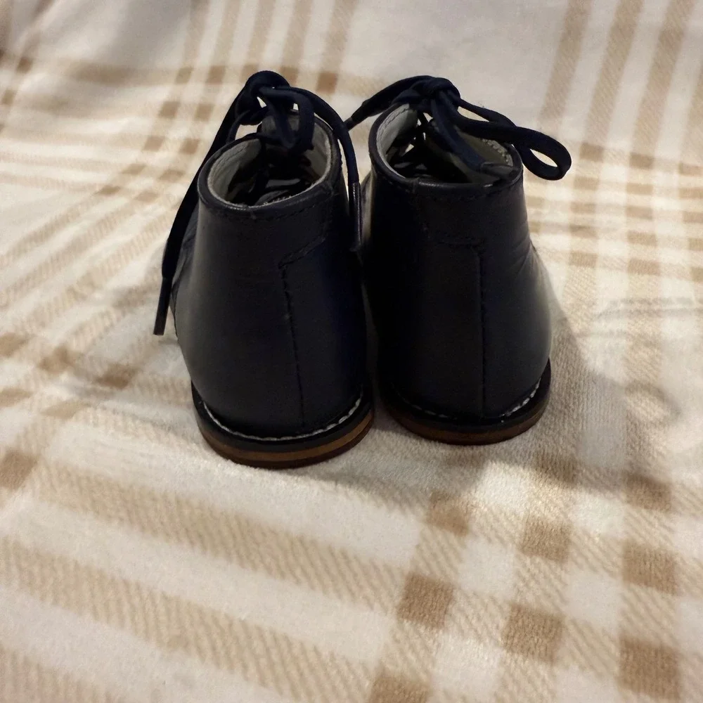Josmo Walker Kids Navy Blue Leather Lace Up Walking Boots Style 8190 Size 5